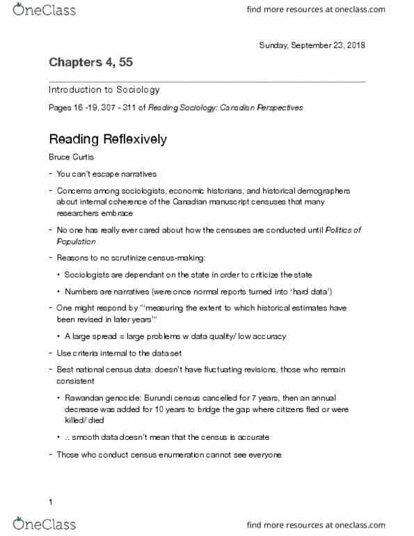 Sociology 1020 Chapter Notes - Chapter 4, 55: Colonial India, Royal Statistical Society, Anthropometry thumbnail